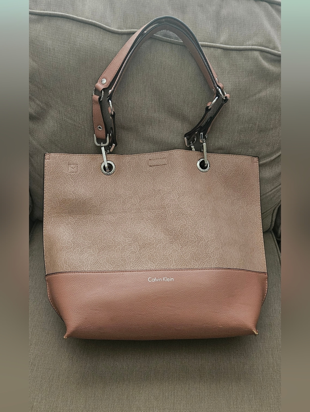 Calvin Klein Sonoma Two-Tone Tan Blush Tote Bag